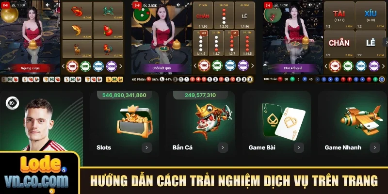 Hướng dẫn chi tiết cách trải nghiệm dịch vụ trên trang